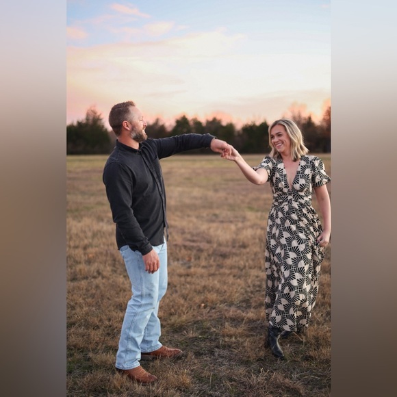 Anthropologie Katerina Button down Puff-Sleeve V-Neck Printed Maxi Dress Small - Picture 6 of 16